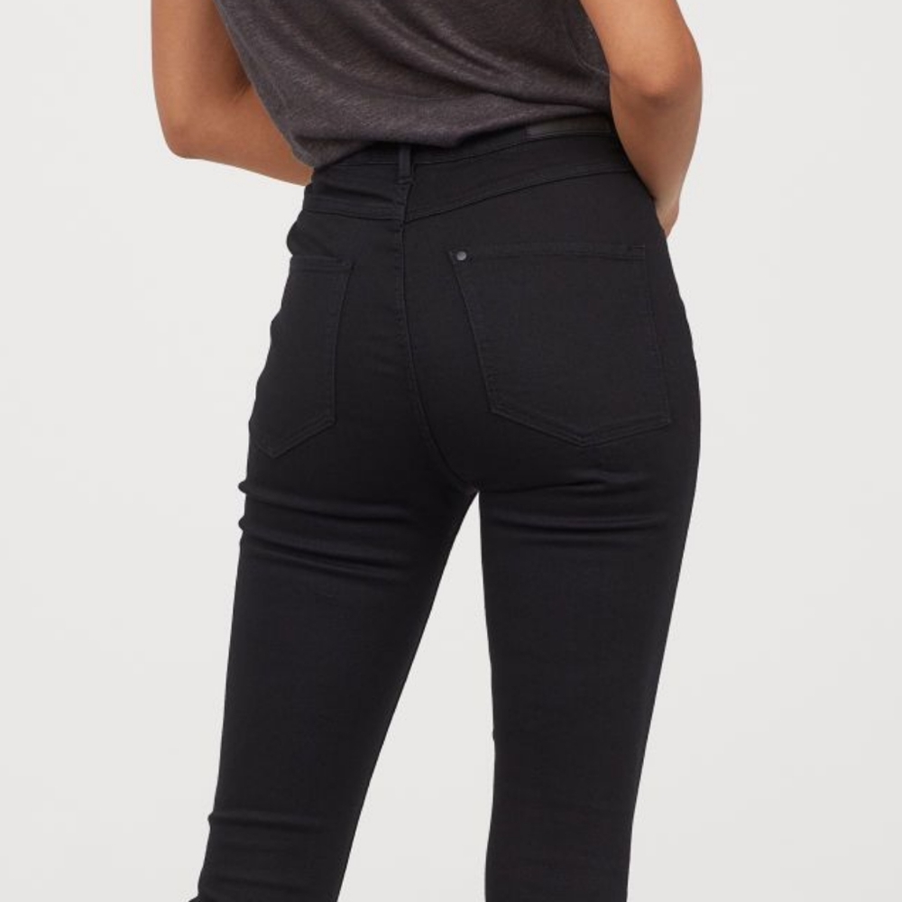 Black skinny ankle high waist jeans